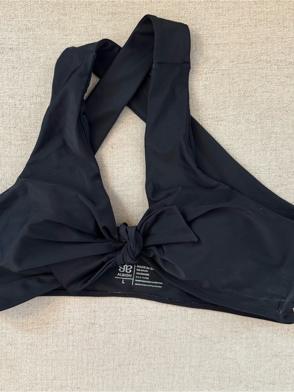 Albion Black Knot-Front Bikini Top